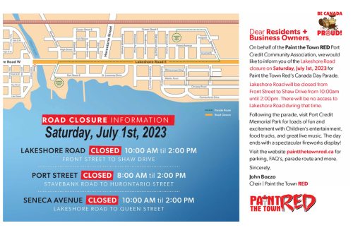 Canada Day Celebrations Road Closures