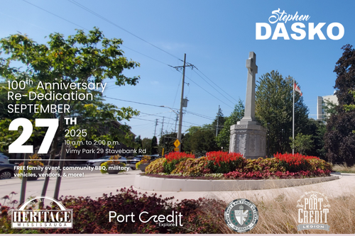 Re-dedication of the Port Credit cenotaph on the occasion of its 100th anniversary